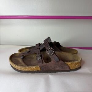 Birkenstock Sparta Brown Leather Sandals Sz 6 Womens